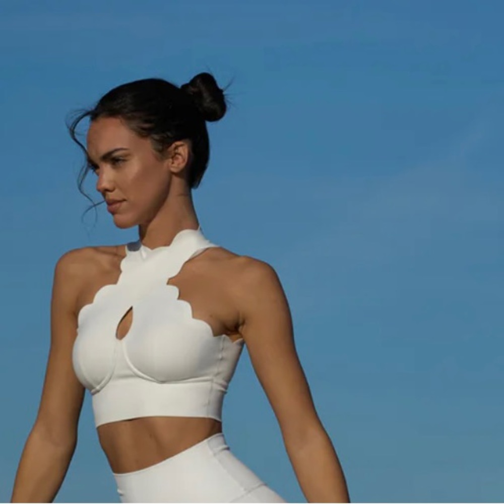 Crisscross scalloped bra